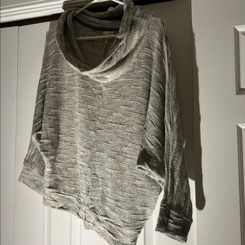 APRICOT Heather Gray Knit Cowl Neck Top